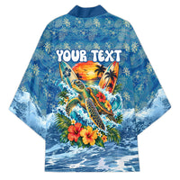 Personalized Hawaii 60th Birthday Sea Turtle Kimono Tropical Ocean Wave Floral Surfboard TS04 - Polynesian Pride