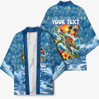 Personalized Hawaii 60th Birthday Sea Turtle Kimono Tropical Ocean Wave Floral Surfboard TS04 - Polynesian Pride