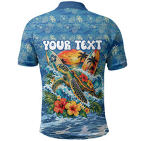 Personalized Hawaii 60th Birthday Sea Turtle Polo Shirt Tropical Ocean Wave Floral Surfboard TS04 - Polynesian Pride