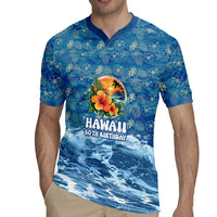 Personalized Hawaii 60th Birthday Sea Turtle Rugby Jersey Tropical Ocean Wave Floral Surfboard TS04 - Polynesian Pride