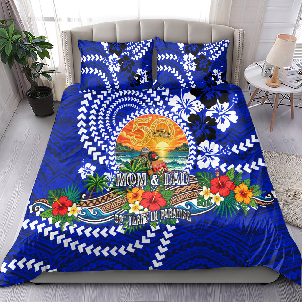 50th Anniversary Wedding Polynesian Bedding Set Mom And Dad Floral Tribal Jubilee Tropical TS04 - Polynesian Pride