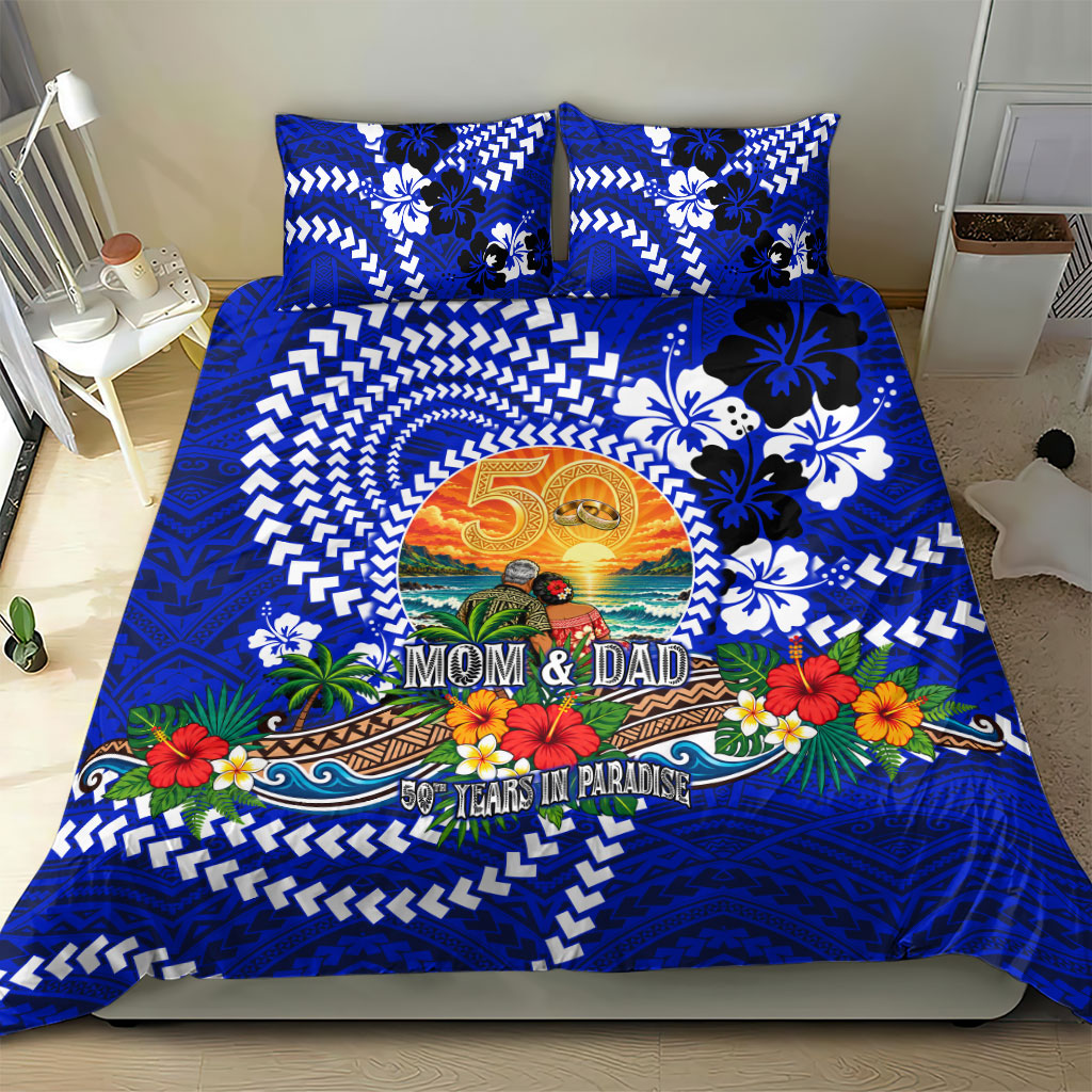 50th Anniversary Wedding Polynesian Bedding Set Mom And Dad Floral Tribal Jubilee Tropical TS04 - Polynesian Pride