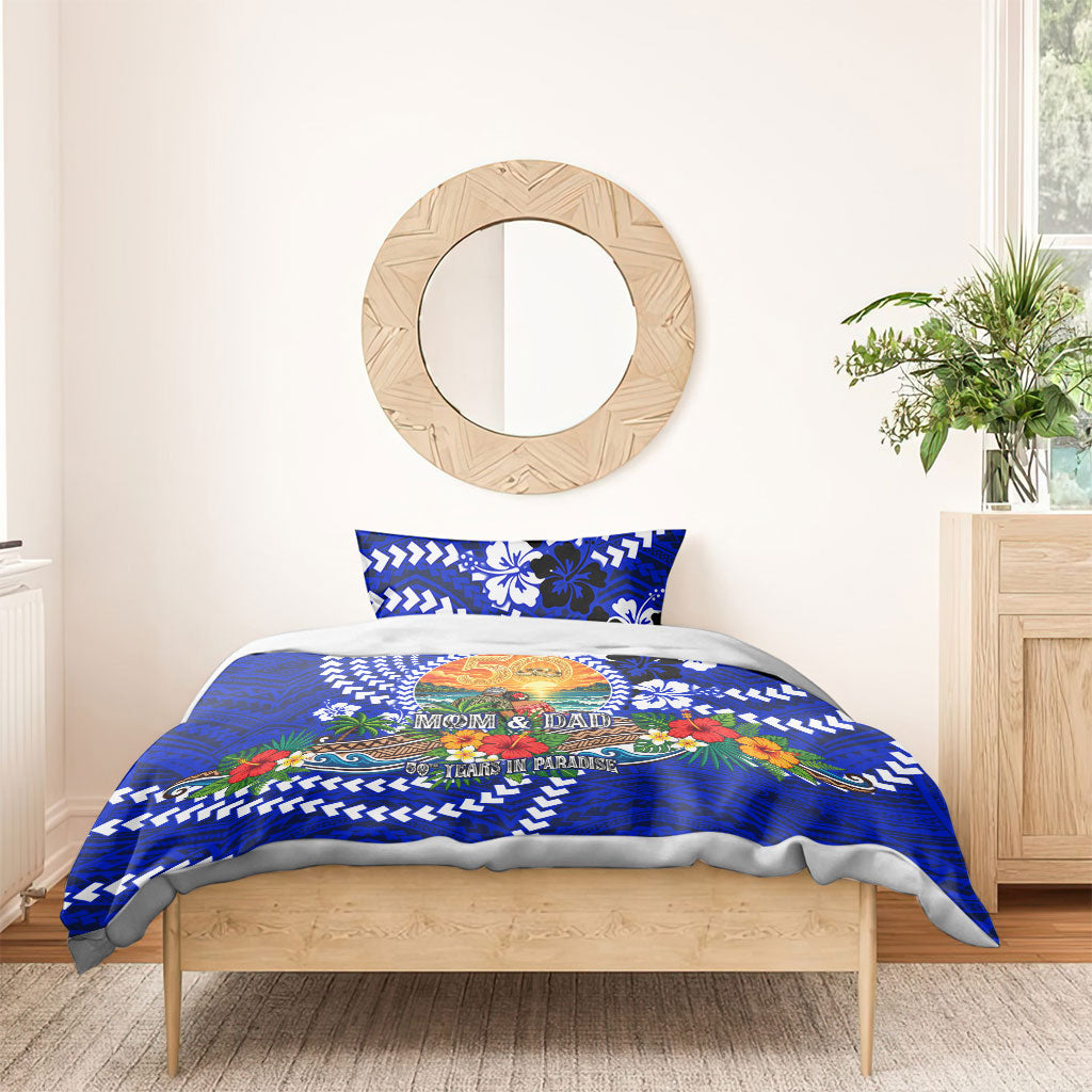 50th Anniversary Wedding Polynesian Bedding Set Mom And Dad Floral Tribal Jubilee Tropical TS04 - Polynesian Pride