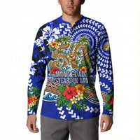50th Anniversary Wedding Polynesian Button Sweatshirt Mom And Dad Floral Tribal Jubilee Tropical TS04 - Polynesian Pride
