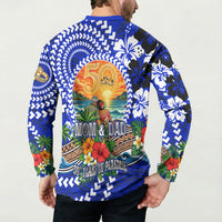 50th Anniversary Wedding Polynesian Button Sweatshirt Mom And Dad Floral Tribal Jubilee Tropical TS04 - Polynesian Pride