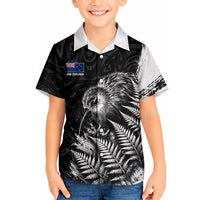 Personalized New Zealand Kiwi Bird Hawaiian Shirt Grunge Maori Tribal Pattern Silver Fern