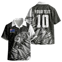 Personalized New Zealand Kiwi Bird Kid Hawaiian Shirt Grunge Maori Tribal Pattern Silver Fern