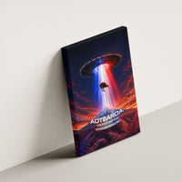 New Zealand Aotearoa Kiwi UFO Canvas Wall Art Sci-Fi Galaxy Sunset Sky Tower And Mountain