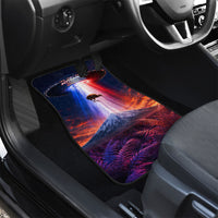 New Zealand Aotearoa Kiwi UFO Car Mats Sci-Fi Galaxy Sunset Sky Tower And Mountain