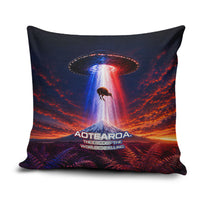 New Zealand Aotearoa Kiwi UFO Pillow Cover Sci-Fi Galaxy Sunset Sky Tower And Mountain