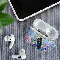 Fiji Taveuni Rainbow Reef AirPods Case Scuba Diver Vibrant Undersea Coral Garden Watercolor