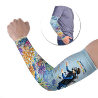 Fiji Taveuni Rainbow Reef Arm Sleeves Scuba Diver Vibrant Undersea Coral Garden Watercolor
