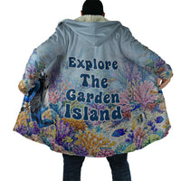 Fiji Taveuni Rainbow Reef Cloak Scuba Diver Vibrant Undersea Coral Garden Watercolor