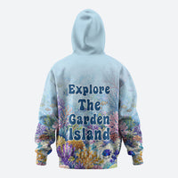 Fiji Taveuni Rainbow Reef Hoodie Scuba Diver Vibrant Undersea Coral Garden Watercolor