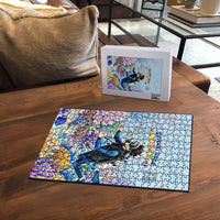 Fiji Taveuni Rainbow Reef Puzzle Scuba Diver Vibrant Undersea Coral Garden Watercolor