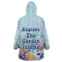 Fiji Taveuni Rainbow Reef Wearable Blanket Hoodie Scuba Diver Vibrant Undersea Coral Garden Watercolor