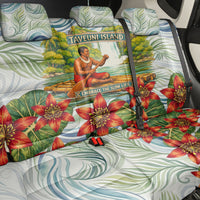 Fiji Taveuni Island Dateline Crossing Back Car Seat Cover Tropical Cultural Landscape With Tagimoucia Floral Pattern