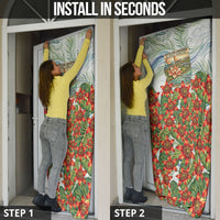 Fiji Taveuni Island Dateline Crossing Door Cover Tropical Cultural Landscape With Tagimoucia Floral Pattern