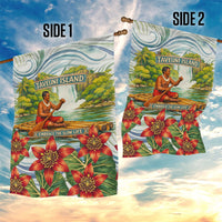 Fiji Taveuni Island Dateline Crossing Garden Flag Tropical Cultural Landscape With Tagimoucia Floral Pattern