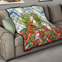 Fiji Taveuni Island Dateline Crossing Quilt Tropical Cultural Landscape With Tagimoucia Floral Pattern