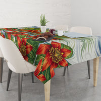 Fiji Taveuni Island Dateline Crossing Tablecloth Tropical Cultural Landscape With Tagimoucia Floral Pattern