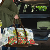 Fiji Taveuni Island Dateline Crossing Travel Bag Tropical Cultural Landscape With Tagimoucia Floral Pattern
