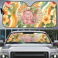 Hawaii Aloha Academy Back To School Auto Sun Shade Sea Turtle Tropical Hibiscus Flowers Retro Psychedelic