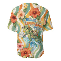 Hawaii Aloha Academy Back To School Baseball Jersey Sea Turtle Tropical Hibiscus Flowers Retro Psychedelic