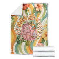 Hawaii Aloha Academy Back To School Blanket Sea Turtle Tropical Hibiscus Flowers Retro Psychedelic