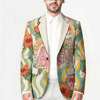 Hawaii Aloha Academy Back To School Blazer Sea Turtle Tropical Hibiscus Flowers Retro Psychedelic