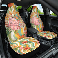 Hawaii Aloha Academy Back To School Car Seat Cover Sea Turtle Tropical Hibiscus Flowers Retro Psychedelic