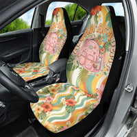Hawaii Aloha Academy Back To School Car Seat Cover Sea Turtle Tropical Hibiscus Flowers Retro Psychedelic