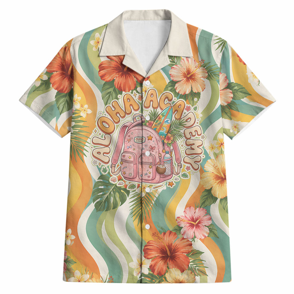 Hawaii Aloha Academy Back To School Hawaiian Shirt Sea Turtle Tropical Hibiscus Flowers Retro Psychedelic