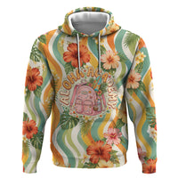 Hawaii Aloha Academy Back To School Hoodie Sea Turtle Tropical Hibiscus Flowers Retro Psychedelic