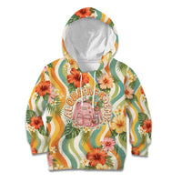 Hawaii Aloha Academy Back To School Kid Hoodie Sea Turtle Tropical Hibiscus Flowers Retro Psychedelic