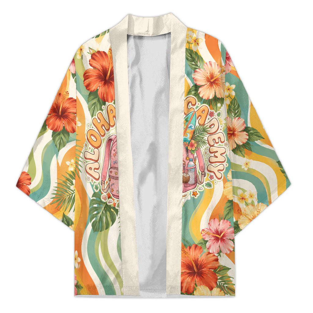 Hawaii Aloha Academy Back To School Kimono Sea Turtle Tropical Hibiscus Flowers Retro Psychedelic