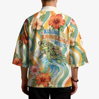 Hawaii Aloha Academy Back To School Kimono Sea Turtle Tropical Hibiscus Flowers Retro Psychedelic