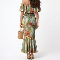 Hawaii Aloha Academy Back To School Mermaid Dress Sea Turtle Tropical Hibiscus Flowers Retro Psychedelic