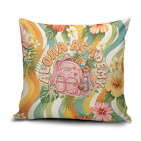 Hawaii Aloha Academy Back To School Pillow Cover Sea Turtle Tropical Hibiscus Flowers Retro Psychedelic