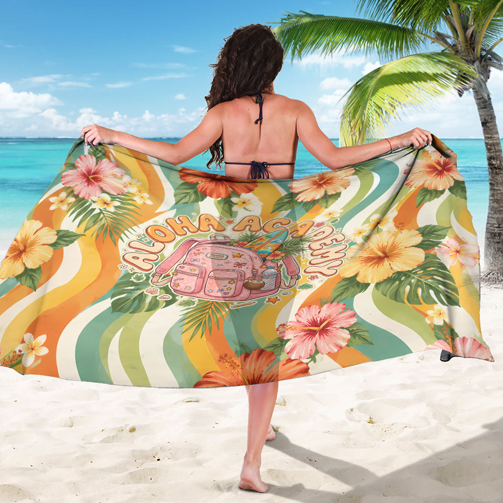 Hawaii Aloha Academy Back To School Sarong Sea Turtle Tropical Hibiscus Flowers Retro Psychedelic