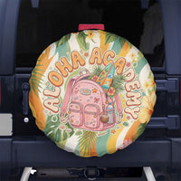 Hawaii Aloha Academy Back To School Spare Tire Cover Sea Turtle Tropical Hibiscus Flowers Retro Psychedelic