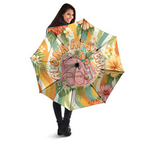 Hawaii Aloha Academy Back To School Umbrella Sea Turtle Tropical Hibiscus Flowers Retro Psychedelic
