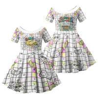 Hawaii Cruising Back To School Family Matching Tank Maxi Dress and Hawaiian Shirt Grid Pattern With School Bag And Vintage Surf Van