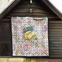 Hawaii Cruising Back To School Quilt Grid Pattern With School Bag And Vintage Surf Van