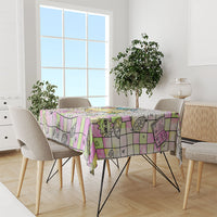 Hawaii Cruising Back To School Tablecloth Grid Pattern With School Bag And Vintage Surf Van