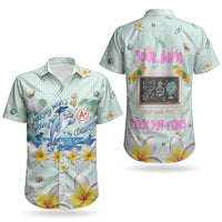 Personalized Hawaii Back To School Dolphin Couples Matching Off Shoulder Maxi Dress and Hawaiian Shirt Grid Notebook Background With Dolphin Mascot And Plumeria Flowers TS04 - Polynesian Pride