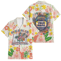 Personalized Hawaii School Club Back To Class Family Matching Short Sleeve Bodycon Dress and Hawaiian Shirt Retro Tropical Hibiscus Pattern With Open Notebook TS04 Dad's Shirt - Short Sleeve White Orange - Polynesian Pride