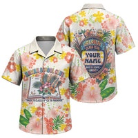 Personalized Hawaii School Club Back To Class Family Matching Short Sleeve Bodycon Dress and Hawaiian Shirt Retro Tropical Hibiscus Pattern With Open Notebook TS04 Son's Shirt White Orange - Polynesian Pride