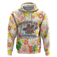 Personalized Hawaii School Club Back To Class Hoodie Retro Tropical Hibiscus Pattern With Open Notebook TS04 Pullover Hoodie White Orange - Polynesian Pride