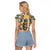 Pineapple Skull Raglan Cropped T Shirt Summer Paradise TS04 Female Multicolor - Polynesian Pride